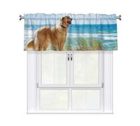 Tenda da cucina con stampa Golden Retriever 137,2 x 45,7 cm, semi trasparente, tende corte per camera da letto, bagno