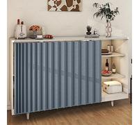 Tenda da cucina in lino testurizzato blu sotto il lavandino o scarpiera, tende a mezza finestra con asta, 120 x 70 cm, elegante decorazione per la casa per la privacy e il controllo della luce