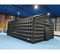 Tenda da discoteca gonfiabile nera per feste, discoteca, per eventi e aziende (7,9 x 6,1 x 4 m con ventilatore e luce da discoteca)