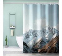 Tenda da doccia 3D con foresta di montagna 200 x 200 cm, impermeabile e resistente alla muffa, tenda decorativa per il bagno, ad asciugatura rapida, in poliestere, 160 g/㎡, con ganci, ideale per la