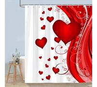 Tenda da doccia a forma di cuore per San Valentino, design romantico per l'arredamento del bagno per gli innamorati, decorazione di San Valentino (80x150 cm/31x59 pollici (LxA))
