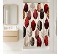 Tenda da doccia a forma di foglia, decorazione botanica autunnale per il bagno, tenda da doccia moderna chic in tessuto impermeabile con ganci, 91 x 183 cm