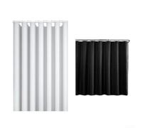 Tenda da doccia a nido d'ape resistente, 180 x 200 cm, con occhielli | Tessuto in poliestere resistente, orlo inferiore ponderato, rimane in posizione, occhielli in metallo antiruggine