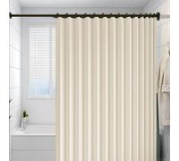 Tenda da Doccia a Pieghevole Magnetica 180 x 196 cm Impermeabile, Antispruzzo, Fisarmonica, Magnetica Anti-Spruzzi Tende Oscuranti for Porta per Camera da Letto, Soggiorno, Beige