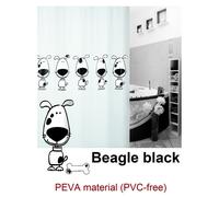Tenda Da Doccia Beagle Nera 180 X 200 CM. 100% PEVA Nera Bianca