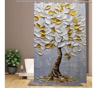 Tenda da Doccia Beige,Albero Tenda Doccia 200x240cm Tende Ldrorepellente Tessuto in Poliestere,Lavabile Extra Largo Shower Curtain Ganci 12 Lnclusi per Casa & Hotel per un Ambiente Raffinato W1-410