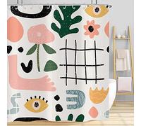 Tenda da doccia Boho 180x200, Hnmdmyi astratto metà secolo tende da doccia colorato moderno geometrico estetico arte tenda da bagno impermeabile poliestere tessuto lavabile tenda da bagno per il bagno