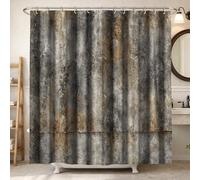 Tenda da doccia color ruggine, industriale, moderna, grigia, lavabile, con ganci, per vasca da bagno, dormitorio, 183 x 198 cm