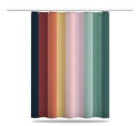 Tenda da doccia colorata impermeabile 200 x 240 cm, in poliestere antimold ad asciugatura rapida, con orlo zavorrato e ganci, tenda da bagno a righe per arredamento moderno (LB468)
