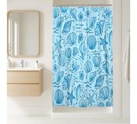 Tenda da doccia con conchiglie, costiere tropicali e stelle marine ibisco, in poliestere, impermeabile, decorazione per bagno e camera degli ospiti, 91 x 183 cm