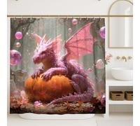 Tenda da doccia con drago fantasia, pesca magica creatura Halloween decorazione per il bagno, tenda da doccia in tessuto impermeabile con ganci, 183 x 213 cm