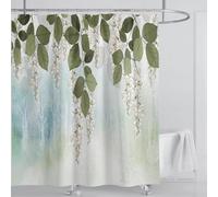 Tenda da doccia con grafica vegetale 120x213cm/Larghezza x Altezza Tende da bagno in tessuto di poliestere impermeabile con stampa 3D, decorazioni per il bagno con ganci