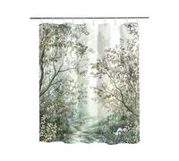 Tenda da doccia con motivo foresta e albero verde,tende da doccia Cottagecore con nebbia,accessorio da bagno in stile rustico,lavabile in lavatrice137 x 203 cm/53 x 75 pollicilarghezza x altezza