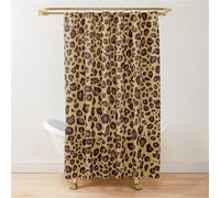 Tenda da doccia con stampa leopardata, tenda da bagno marrone, set per l'arredo del bagno, 1 pezzo, L220xA180 cm