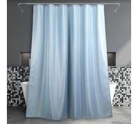 Tenda da doccia extra lunga, blu nebbia, antimuffa, resistente alla muffa, idrorepellente, lavabile, in poliestere, tenda da doccia per bagno, elegante tenda da bagno in stile lino, 183 x 214 cm