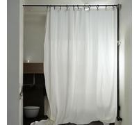 Tenda da doccia extra lunga, color avorio, impermeabile, in tessuto, per vasca da bagno e box doccia, 70 x 160 cm, elegante decorazione per il bagno