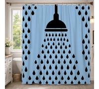 Tenda da doccia extra lunga, moderna e minimalista, con gocce di pioggia, non blu, lavabile, con ganci, tenda da doccia per la casa, bagno, decorazione per hotel, 182 x 240 cm