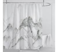 Tenda da doccia impermeabile in marmo 210x230cm/Larghezza x Altezza Tenda impermeabile per l'arredo del bagno stampata lavabile con ganci
