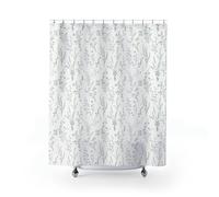 Tenda da doccia impermeabile morbida blu e grigio design botanico stile casale 180 x 240 cm con ganci elegante decorazione per la casa per il bagno