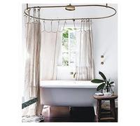 Tenda da doccia in lino naturale di lusso, resistente, qualità spa e hotel, tende da bagno decorative, 200 x 240 cm, elegante decorazione per la casa per bagni moderni