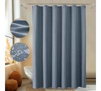 Tenda da doccia in lino, resistente tenda da doccia in tessuto di lino con orlo ponderato che riduce il soffiaggio, morbida tenda da doccia impermeabile con 12 ganci in acciaio inox, 182,9 x 198,1 cm