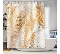 Tenda da doccia in marmo dorato 90x240cm/Larghezza x Altezza Decorazioni per il bagno per il miglioramento della casa Tende per finestre del bagno con supporti ad anello con occhielli in metallo
