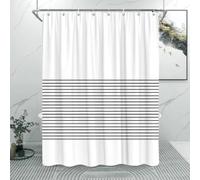 Tenda da doccia in tessuto minimalista, 180 x 210 cm, lavabile, con 12 ganci, impermeabile, decorazione per il bagno, design elegante e moderno, per la casa, facile da pulire