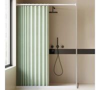 Tenda da doccia magnetica impermeabile, 280 x 200 cm, resistente alla muffa, design pieghevole, verde chiaro, ideale per decorare il bagno, facile manutenzione, include ganci