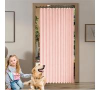 Tenda da Doccia Magnetica per Il Bagno 101 x 191 cm Divisorio per Stanza, Isolamento Termico, per La Privacy Tende a Soffietto per Porte Interne per Camera da Letto, Bagno, Rosa