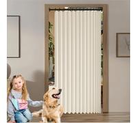 Tenda da Doccia Magnetica per Il Bagno 101 x 193 cm Divisorio per Stanza, Isolamento Termico, per La Privacy Tende a Soffietto per Porte Interne per Camera da Letto, Bagno, Beige