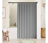 Tenda da Doccia Magnetica Pieghevole 135 x 150 cm Divisorio per Stanza, Isolamento Termico, per La Privacy Tende Oscuranti for Porta per Camera da Letto, Soggiorno, Grigio