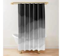 Tenda da doccia minimale in poliestere impermeabile, bianca e nera sfumata 70x140cm/Larghezza x Altezza Tende da bagno moderne lavabili in lavatrice