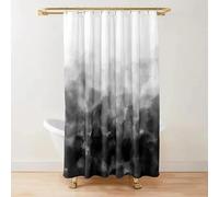 Tenda da doccia minimale in poliestere impermeabile, bianca e nera sfumata 70x181cm/Larghezza x Altezza Tende da bagno moderne lavabili in lavatrice