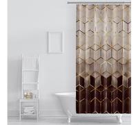 Tenda da doccia minimalista Cubic linea oro in marmo marrone ombra design