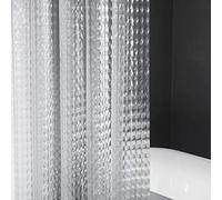 Tenda da doccia trasparente 3D anti-muffa, 180 x 200 cm, design occhio di gatto, impermeabile, con occhielli sul fondo magnetici, per appenderla facilmente, ideale per l'arredamento del bagno