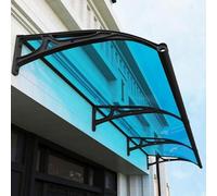 Tenda da esterno con grondaie laterali, telaio in alluminio, 60 x 120 cm, per terrazze, balconi e giardini, elegante baldacchino di protezione dalle intemperie per ingressi e scale in cantina
