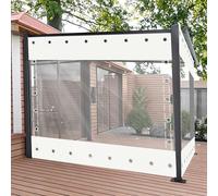 Tenda da Esterno con Occhielli,0,5 mm Spessore Trasparente Tende Telone per Esterni,Teloni Pannelli Laterali,per Terrazze/Balcone/Garage,0.8x0.8m/2.62x2.62ft (altezza x lunghezza)