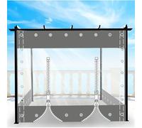 Tenda da Esterno con Occhielli,0,5 mm Trasparente Tende Telone per Esterni con Porte a Zip,Teloni Pannelli Laterali,per Terrazze/Balcone/Garage,1x5m/3.28x16.4ft (altezza x lunghezza)
