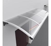 Tenda da esterno - Grande tettoia per porta d'ingresso con pannello in policarbonato e telaio in alluminio per protezione da pioggia e neve, riparo resistente alle intemperie, elegante aggiunta per la