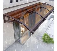 Tenda da esterno in policarbonato con staffe in alluminio, facile installazione, perfetta per terrazze, giardini, balconi, 120 x 120 cm