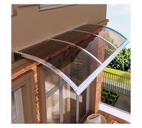 Tenda da esterno in policarbonato curvo, resistente al sole, con staffa in alluminio, 45 x 220 cm, per ingressi e terrazze