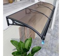 Tenda da esterno in policarbonato - Grande tettoia 120 x 400 cm per pioggia e protezione UV elegante marrone per ingresso - perfetta per porte e finestre