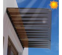 Tenda da esterno in policarbonato per porte e finestre, colore marrone, 60 x 120 cm, protezione dalla pioggia per porte, finestre, balconi, soluzione ombreggiante resistente alle intemperie