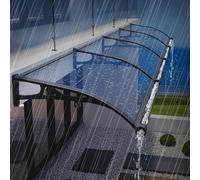 Tenda da esterno per porta d'ingresso, riparo antipioggia con vasca di drenaggio, 70 x 200 cm