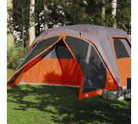 Tenda da Famiglia con Portico per 6 Persone Grigio e Arancione