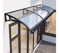 Tenda da finestra in lega di alluminio per porta d'ingresso e patio moderna baldacchino trasparente silenzioso copertura in policarbonato grande 120 x 140 cm tenda da esterno per giardino e portico