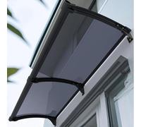 Tenda da finestra per esterni con supporto in metallo e canale di drenaggio, protezione UV e pioggia, copertura per porta anteriore e patio (grigio, 100 x 160 cm) resistente alle intemperie