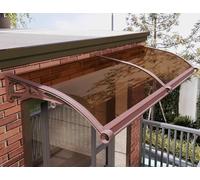 Tenda da finestra per esterni per terrazza anteriore, copertura in policarbonato marrone, protezione da sole, pioggia e neve, 100 x 120 cm, resistente ed elegante, soluzione di protezione dalle