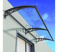Tenda da finestra per giardino e terrazza, supporto in metallo, protezione da pioggia, neve e luce solare (blu, 60 x 240 cm)
