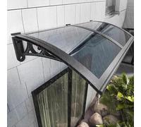 Tenda da finestra, resistente in policarbonato per porte esterne, con telaio in alluminio, protezione da pioggia e raggi UV, per porta del patio, grigio, 100 x 160 cm, resistente alle intemperie